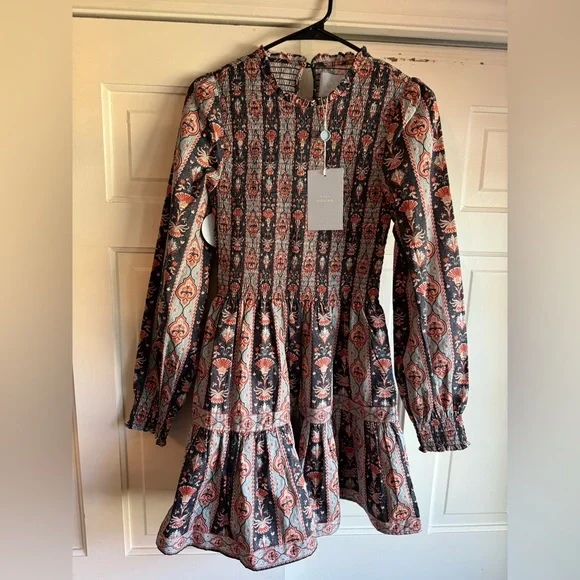 Hill House Mini Dress - Blue and Pink Pattern NWT size XS - Picture 2 of 7